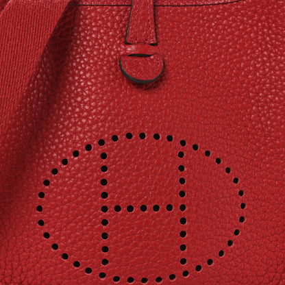 Hermes Taurillon Clemence Amazone Evelyne TPM Rouge Casaque Crevette 8 of 10