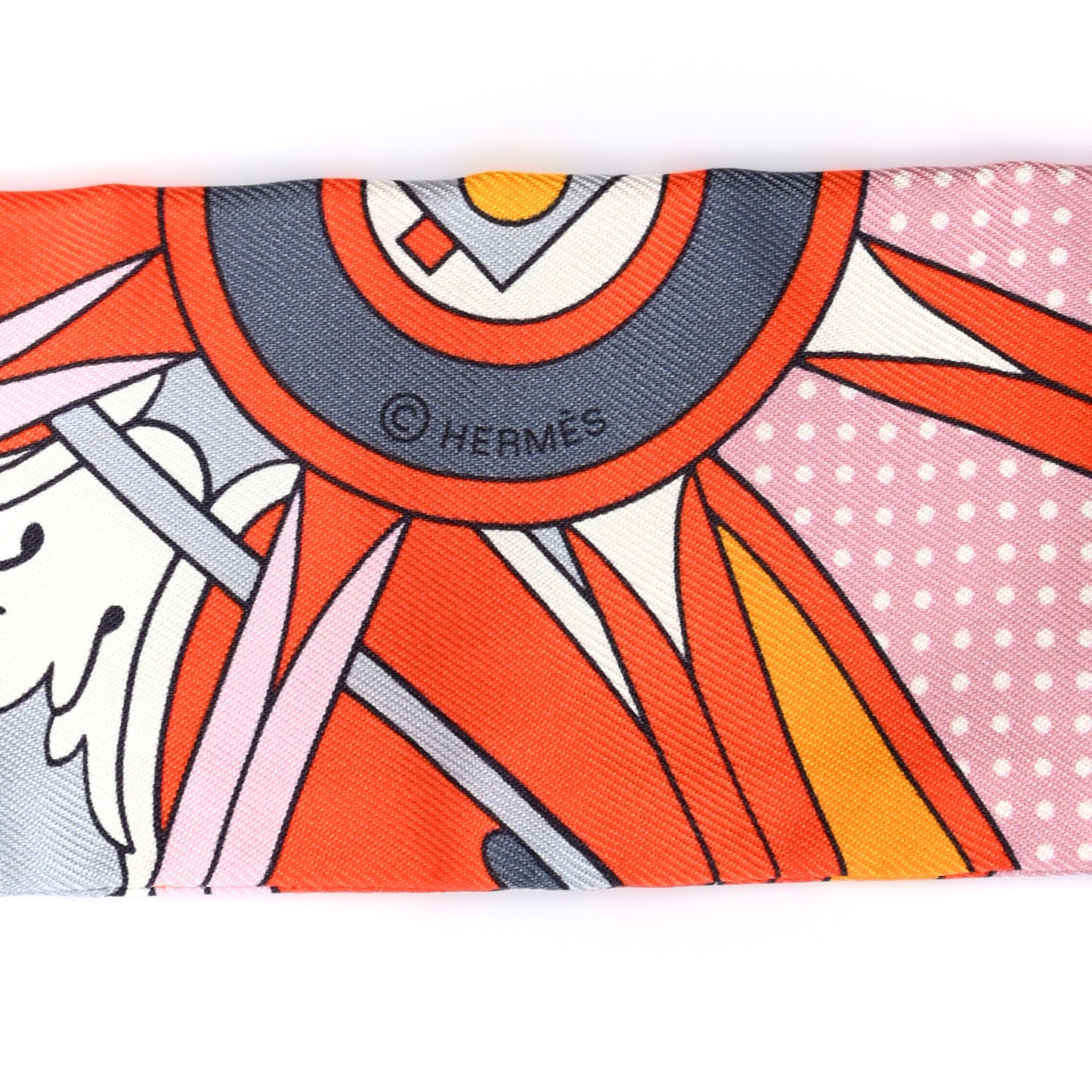 Silk Faubourg Rainbow Twilly Orange Rose Gris