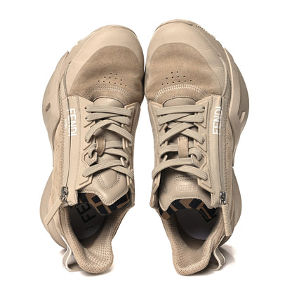 Fendi Suede Tessuto FF Fendi Flow Low Top Sneakers 39 Beige Tobacco Black 2 of 8