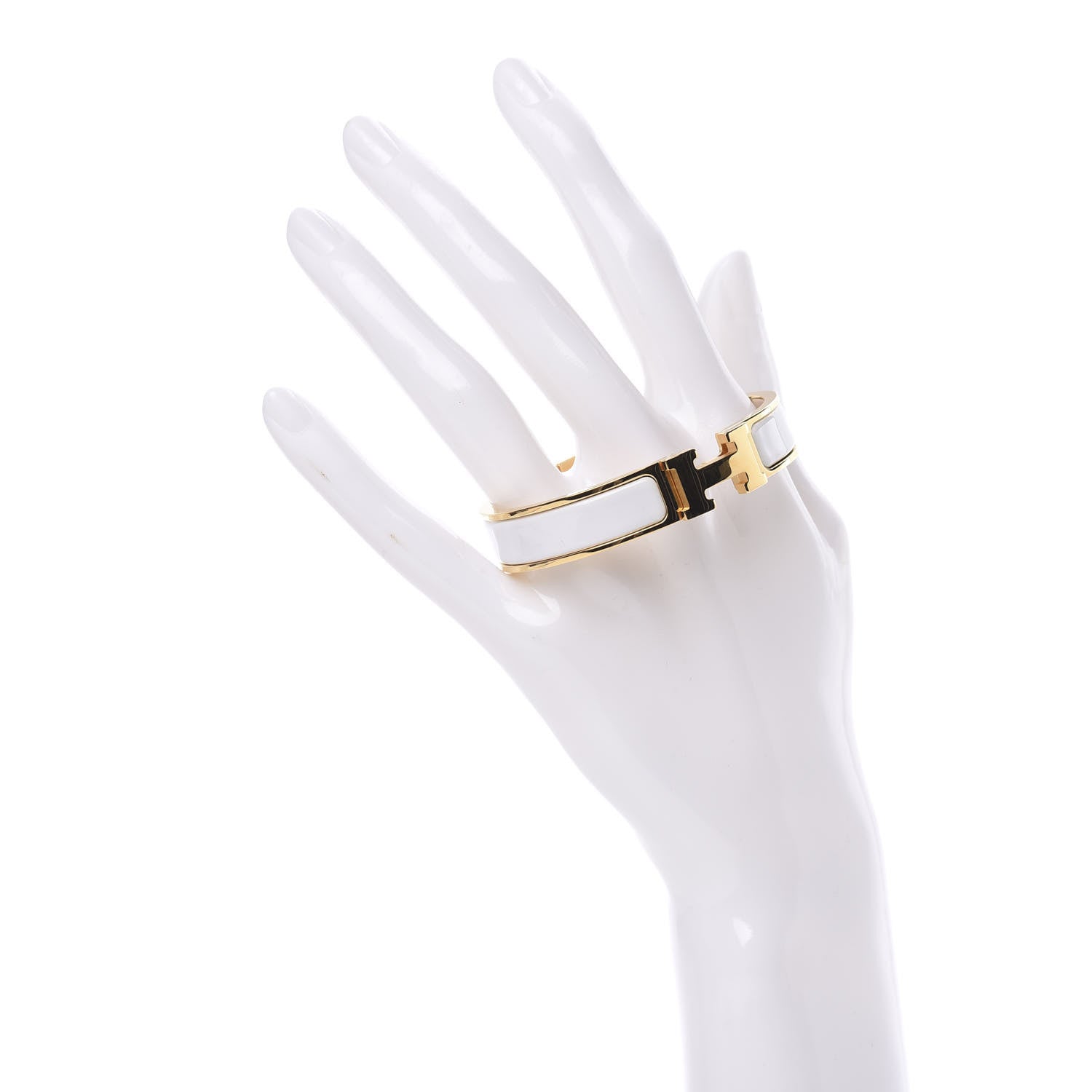 Hermes Enamel Narrow Clic Clac H Bracelet PM White 2 of 5