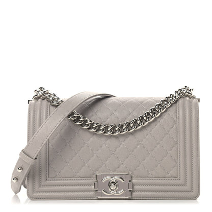Chanel Caviar Quilted Medium Boy Flap Grey 1 of 8