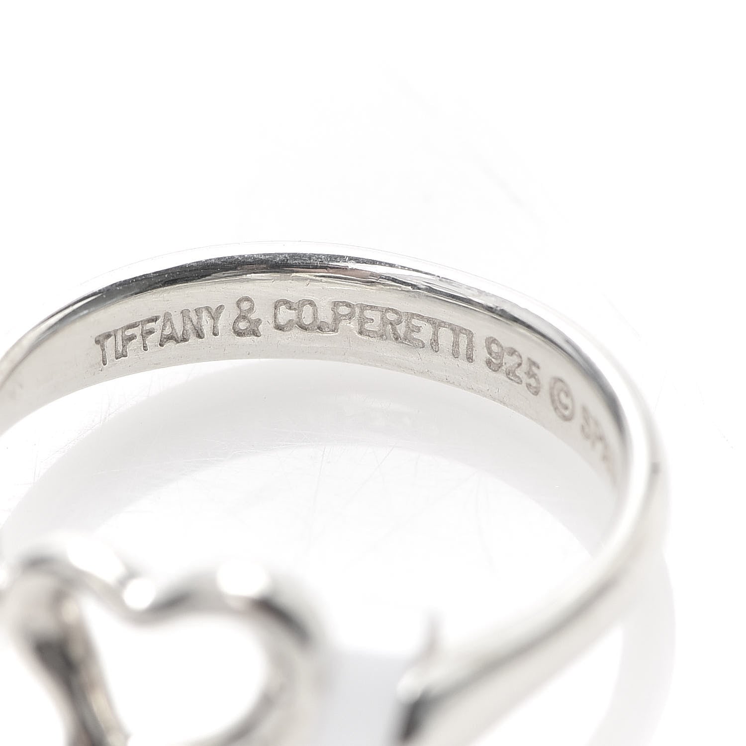 Tiffany Sterling Silver Elsa Peretti Open Heart Ring 49 5 4 of 5