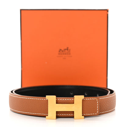 Hermes Togo Box 24mm Mini Constance H Belt 75 30 Gold Black 10 of 10