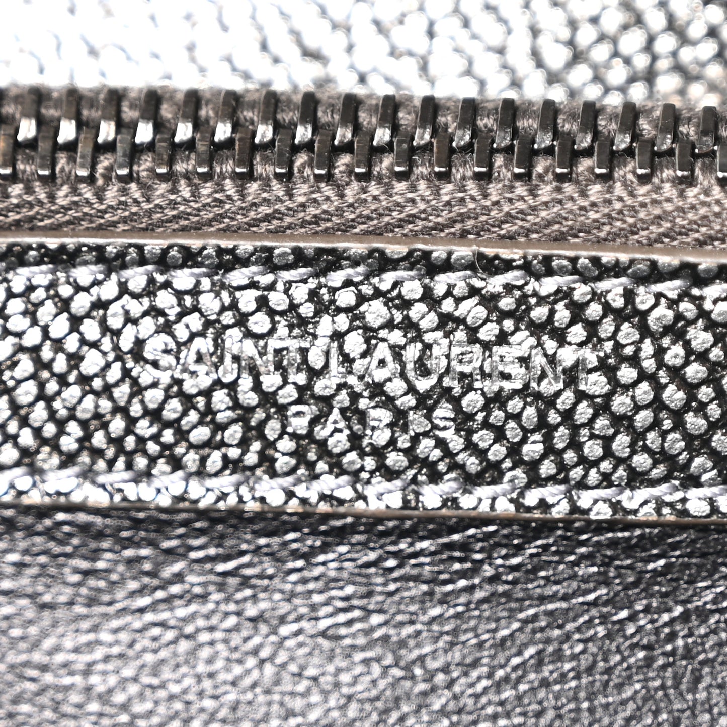 Metallic Grain De Poudre Matelasse Chevron Monogram Medium College Bag Gunmetal