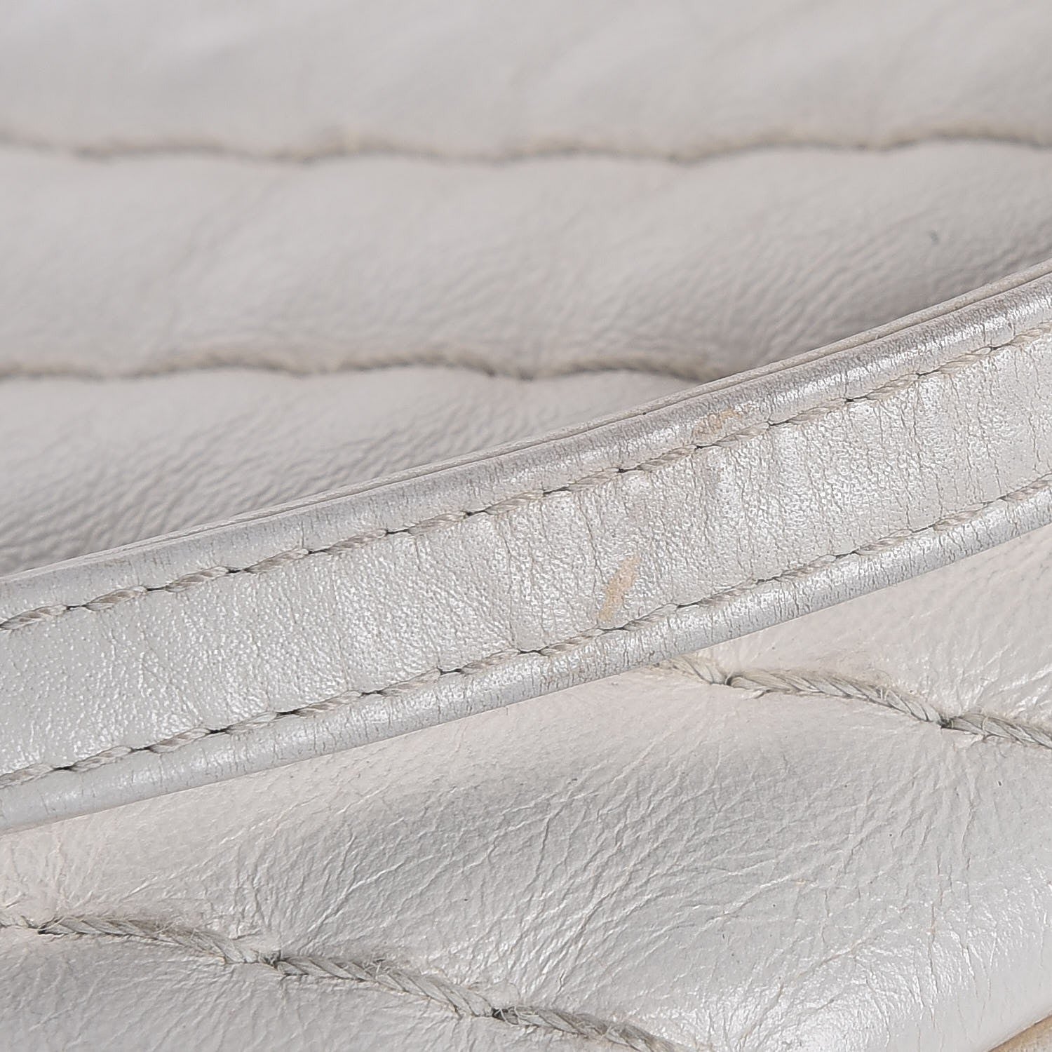 Chanel Calfskin Surpique Chevron Tote White 13 of 16