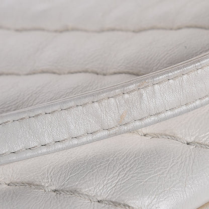 Chanel Calfskin Surpique Chevron Tote White 13 of 16