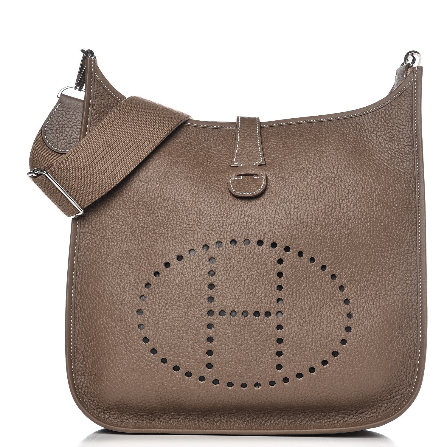 Hermes Taurillon Clemence Evelyne III GM Etoupe 1 of 8