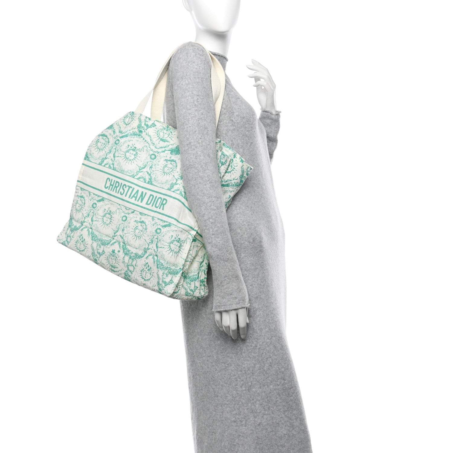 Christian Dior Canvas Dioriviera Toile de Jouy Soleil Tote Aquamarina 2 of 10