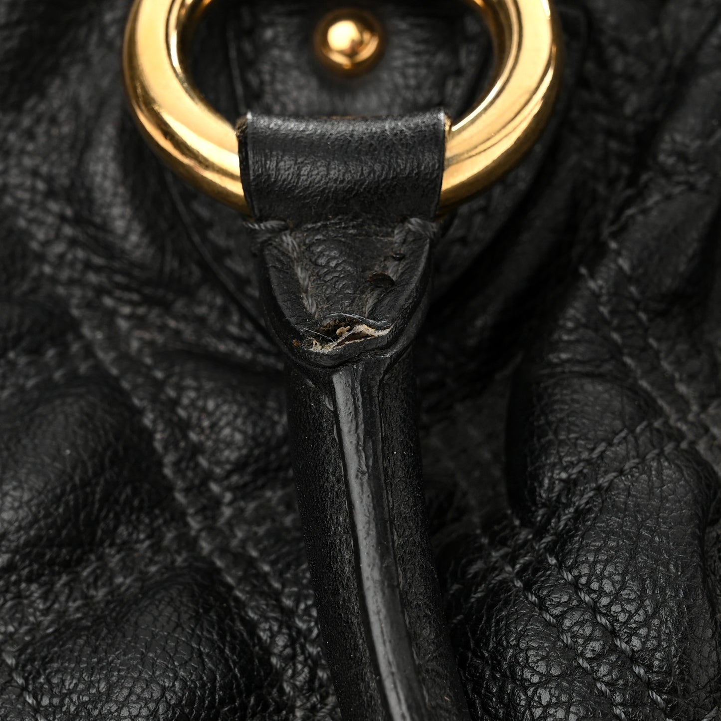 Calfskin Quilted Stam Black