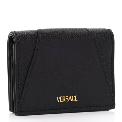 Versace Grained Calfskin Virtus Bifold Wallet Black 3 of 6