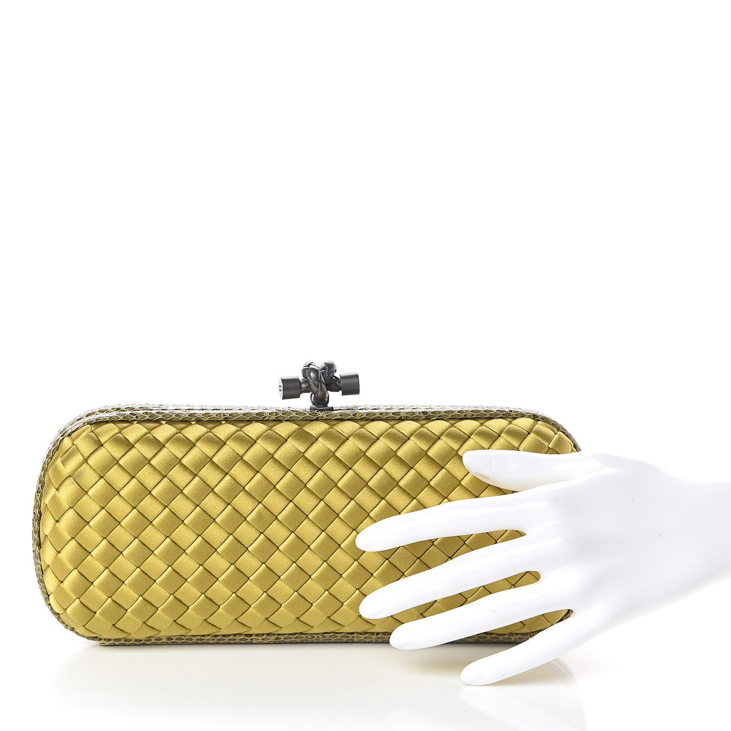 Satin Intreccio Impero Ayers Stretch Knot Clutch Duchesse