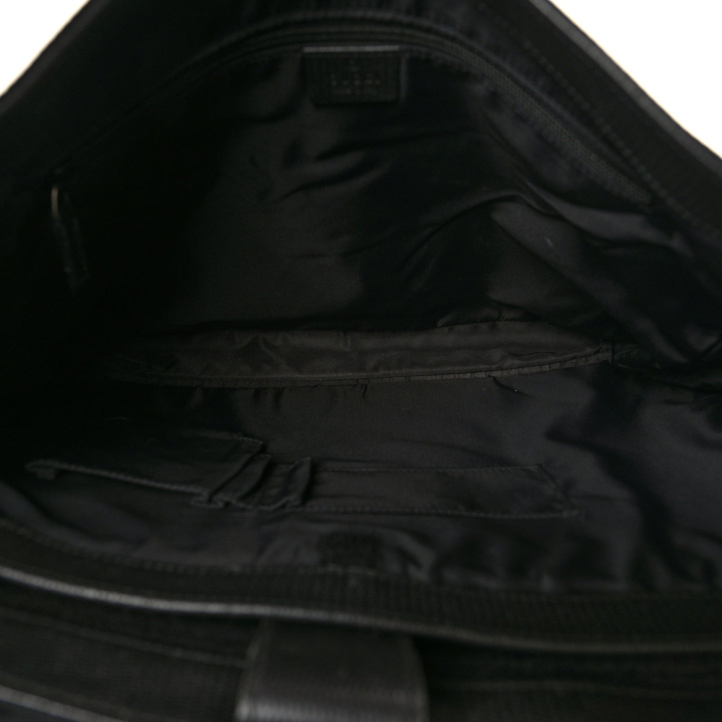 Nylon Flap Messenger Bag Black