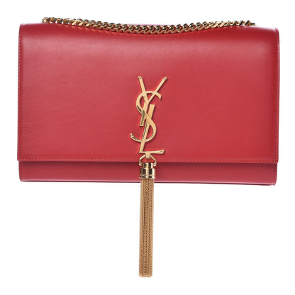 Saint Laurent Smooth Calfskin Medium Classic Monogram Kate Tassel Satchel Lipstick Red 1 of 6