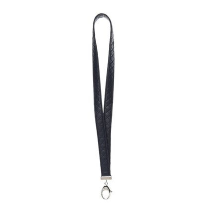 Chanel Lambskin Quilted Lanyard Key Holder Necklace Navy 1 of 4