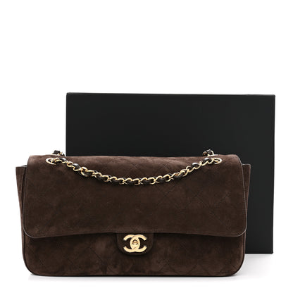 Chanel Suede Calfskin Small Souplissimo Maxi Flap Dark Brown 11 of 11