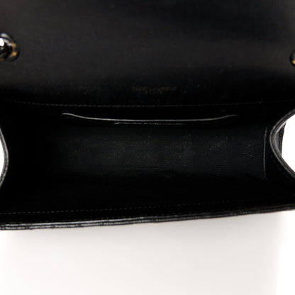 Saint Laurent Grain De Poudre Textured Mixed Matelasse Triquilt Small Monogram Monochrome Satchel Black 5 of 14