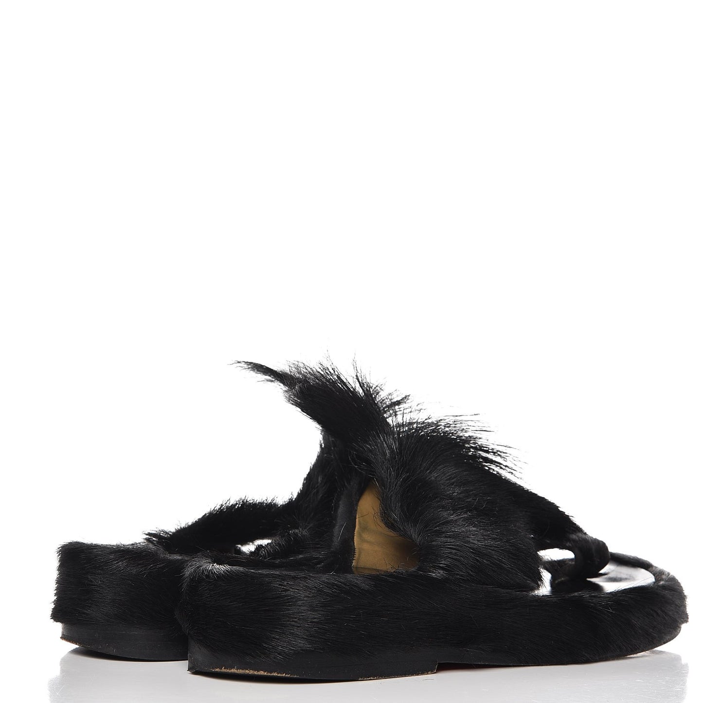 Fur Mens Cromac Flat Slide Sandals 41 Black