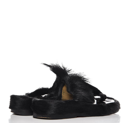 Christian Louboutin Fur Mens Cromac Flat Slide Sandals 41 Black 4 of 11