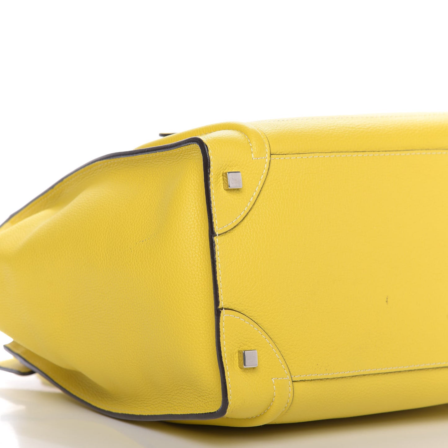 Drummed Calfskin Mini Luggage Citron