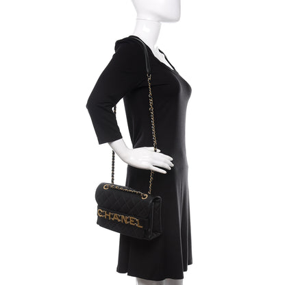 Chanel Calfskin Quilted Enchained Flap Black 2 of 12