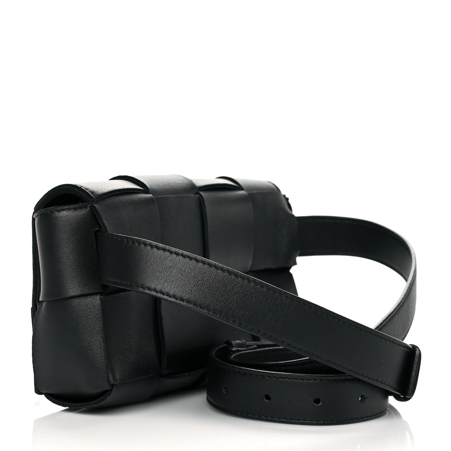 Nappa Maxi Intreccio The Belt Cassette Bag Black