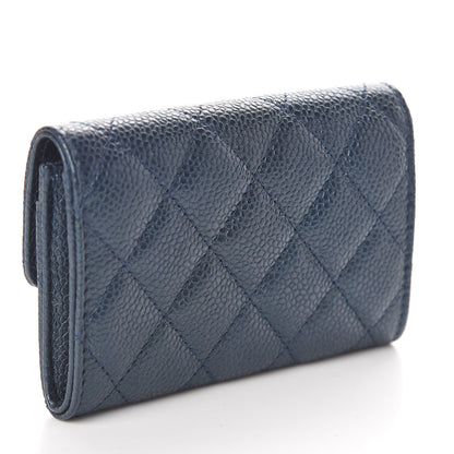Chanel Iridescent Caviar Quilted Flap Card Holder Dark Blue 3 of 8