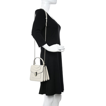 Bulgari Calfskin Serpenti Forever Top Handle White 2 of 9