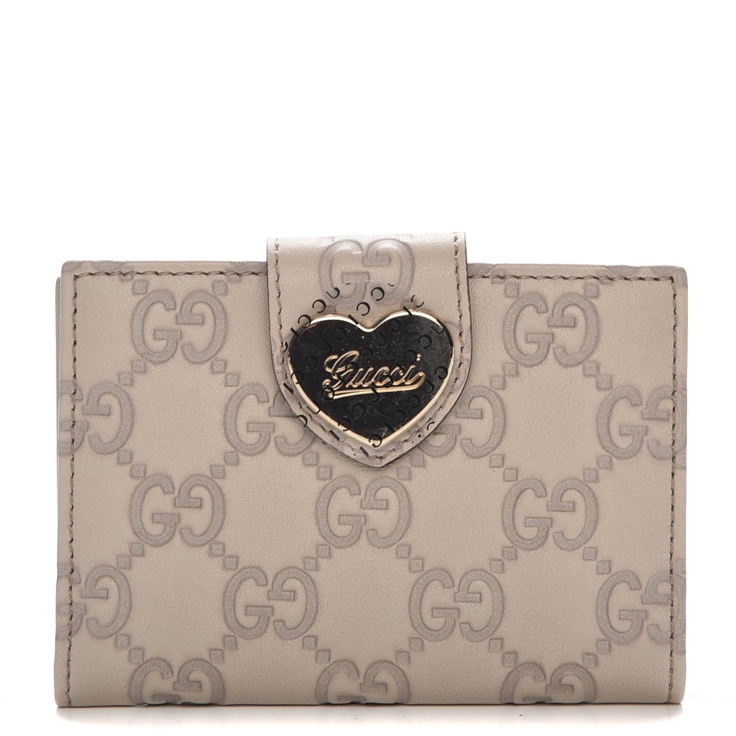 Gucci Guccissima Heart Travel Wallet Off White 1 of 9
