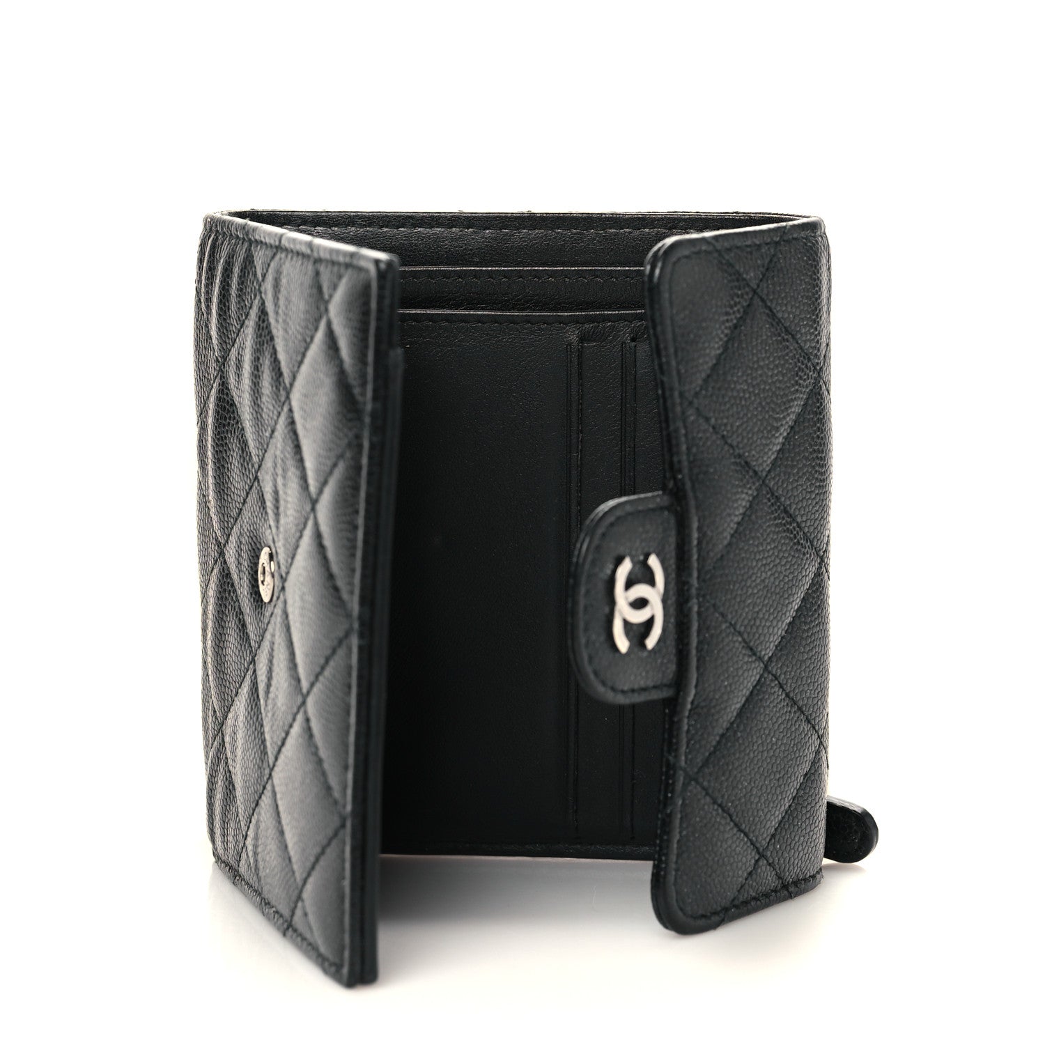 Chanel Caviar Quilted Compact Flap Wallet Black 5 of 7