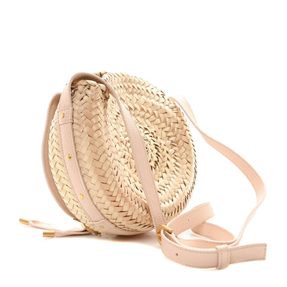 Chloe Raffia Small Grain Calfskin Small Marcie Basket Crossbody Blush Nude 3 of 9