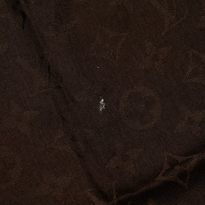 Louis Vuitton Silk Wool Monogram Shawl Brown 4 of 4