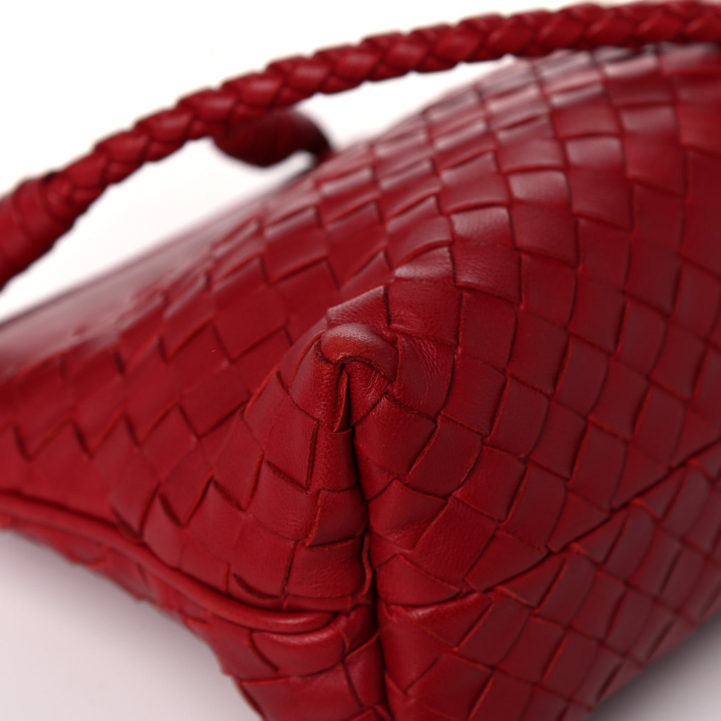 Nappa Intrecciato Shoulder Bag Red