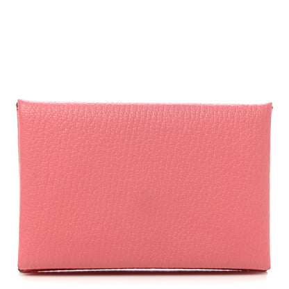Hermes Chevre Mysore Calvi Card Case Rose Ete 1 of 9
