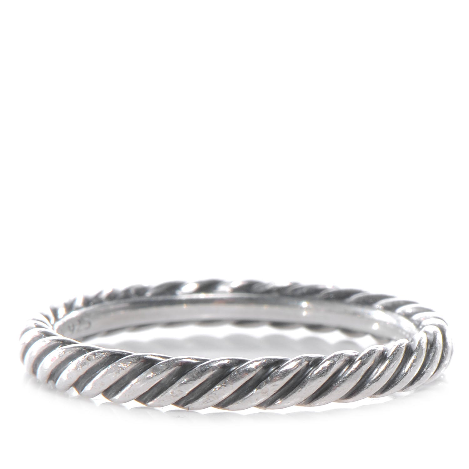David Yurman Sterling Silver Cable Classics Band Ring 54 7 1 of 4