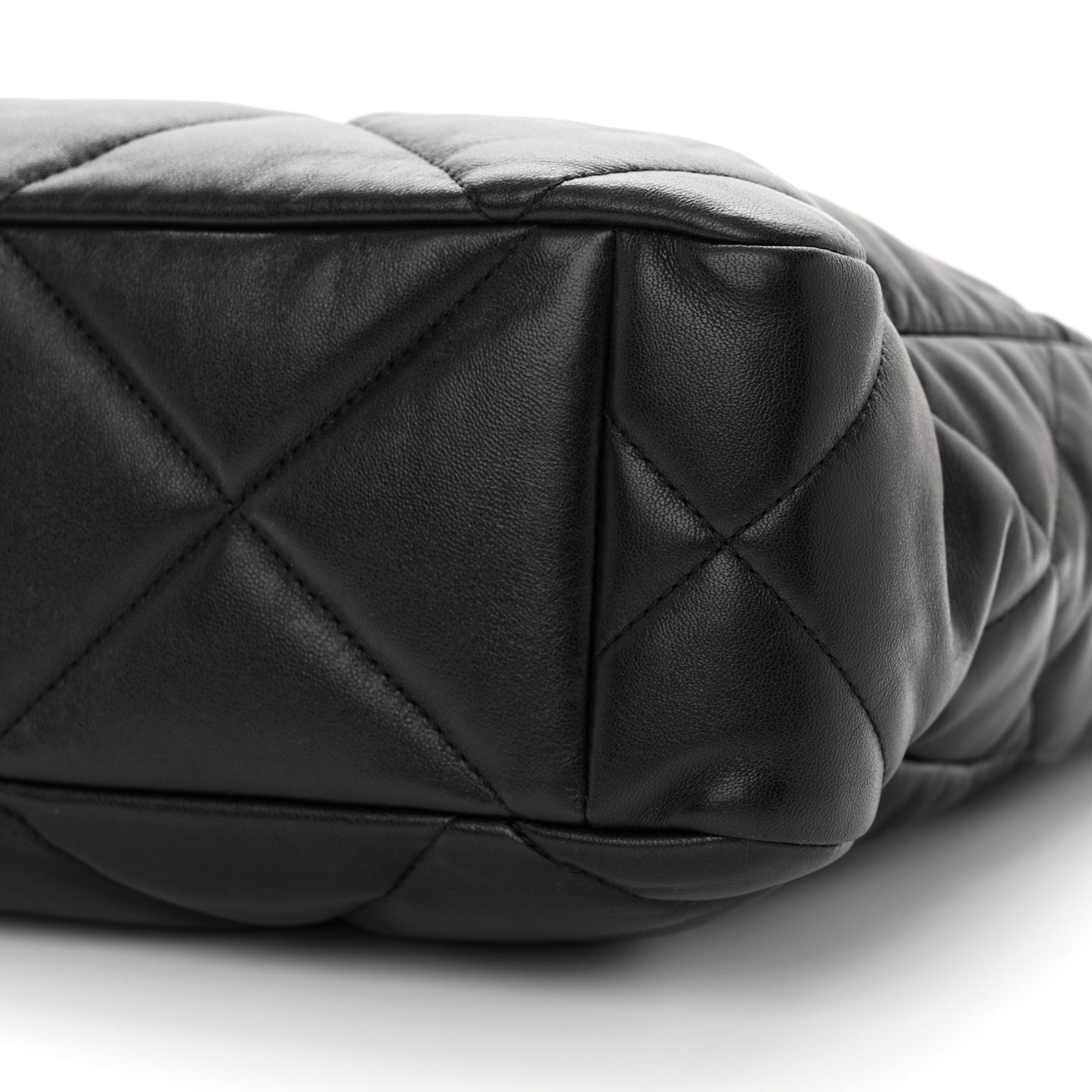 Lambskin Quilted Chanel 19 Shopping Bag Black