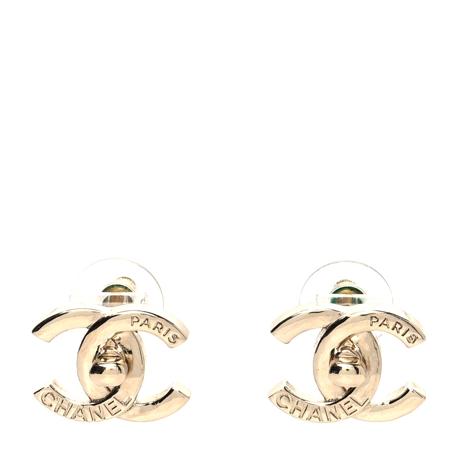 Chanel Metal CC Turnlock Earrings Gold 1 of 4