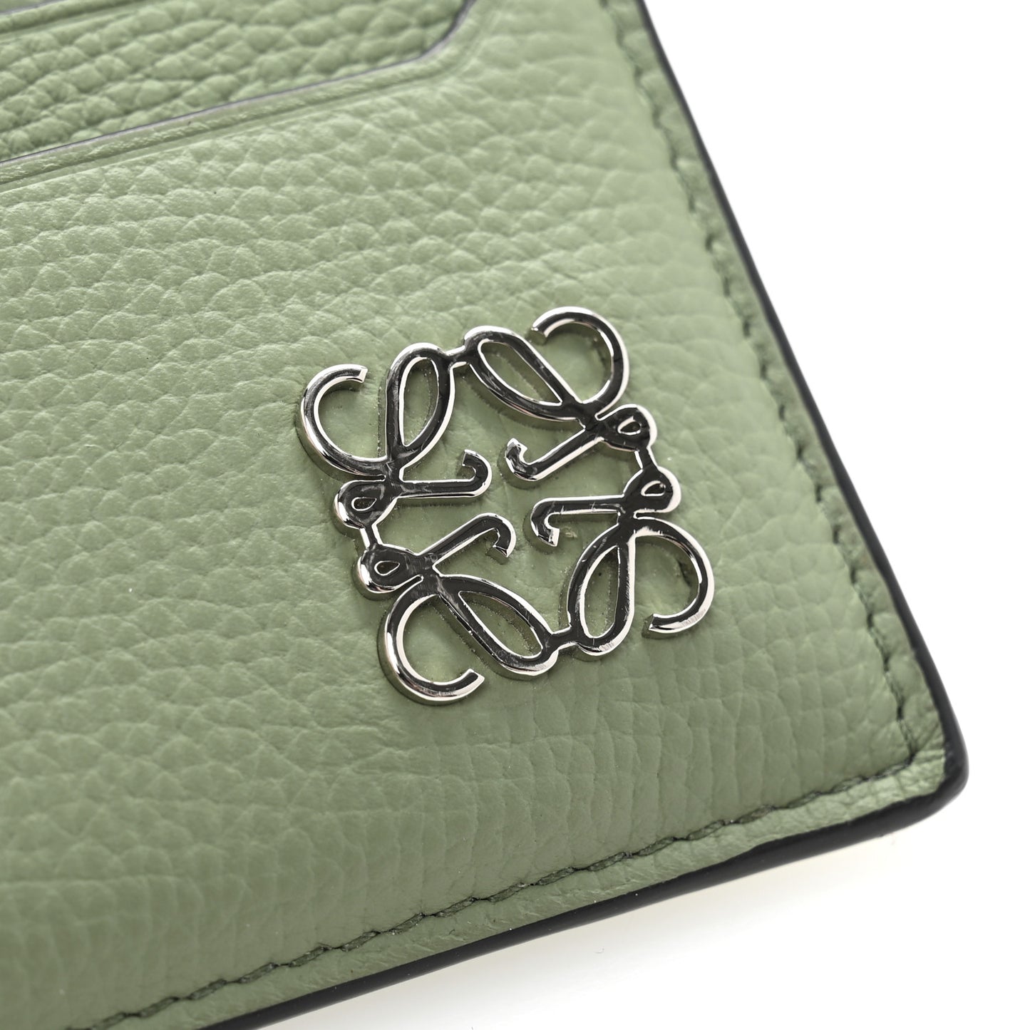 Soft Grained Calfskin Anagram Card Holder Rosemary