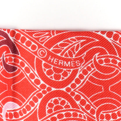 Hermes Silk Cachemire Et Rayure Maxi Twilly Cut Rouge Rose Bordeaux 3 of 4