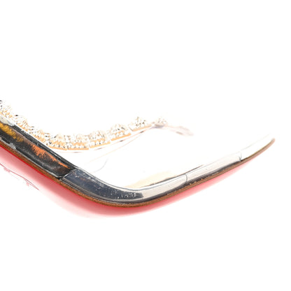 Christian Louboutin PVC Spiked Jamais Assez 100 T-Strap Sandals 38.5 Silver 9 of 9