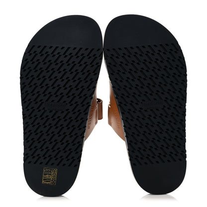 Hermes Calfskin Womens Chypre Sandals 36 Gold 5 of 10