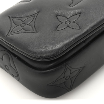 Louis Vuitton Calfskin Bubblegram Wallet On Strap Black 9 of 13