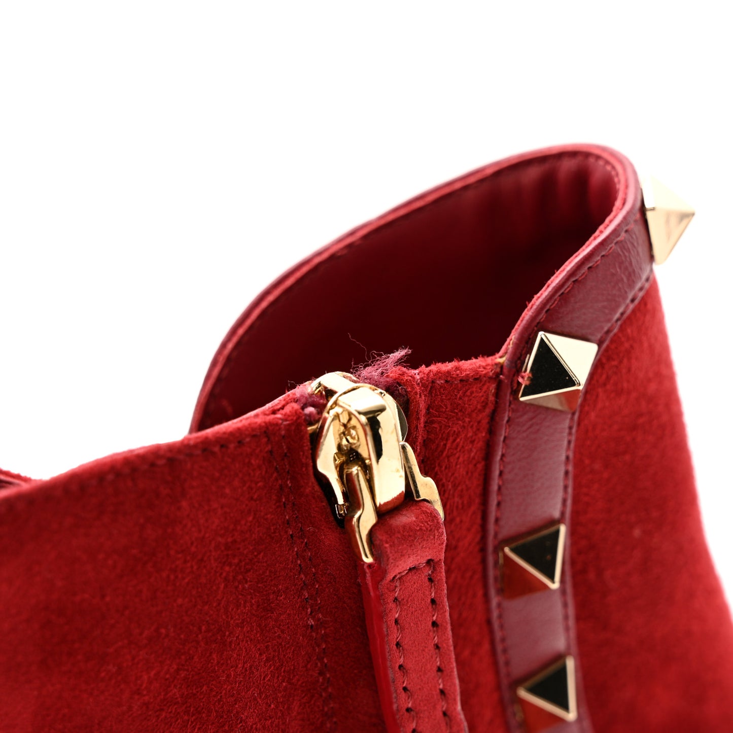 Suede Rockstud 85mm Ankle Booties 39.5 Rubino