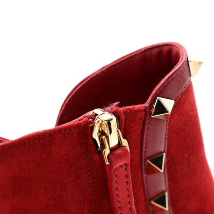 Valentino Garavani Suede Rockstud 85mm Ankle Booties 39.5 Rubino 12 of 12
