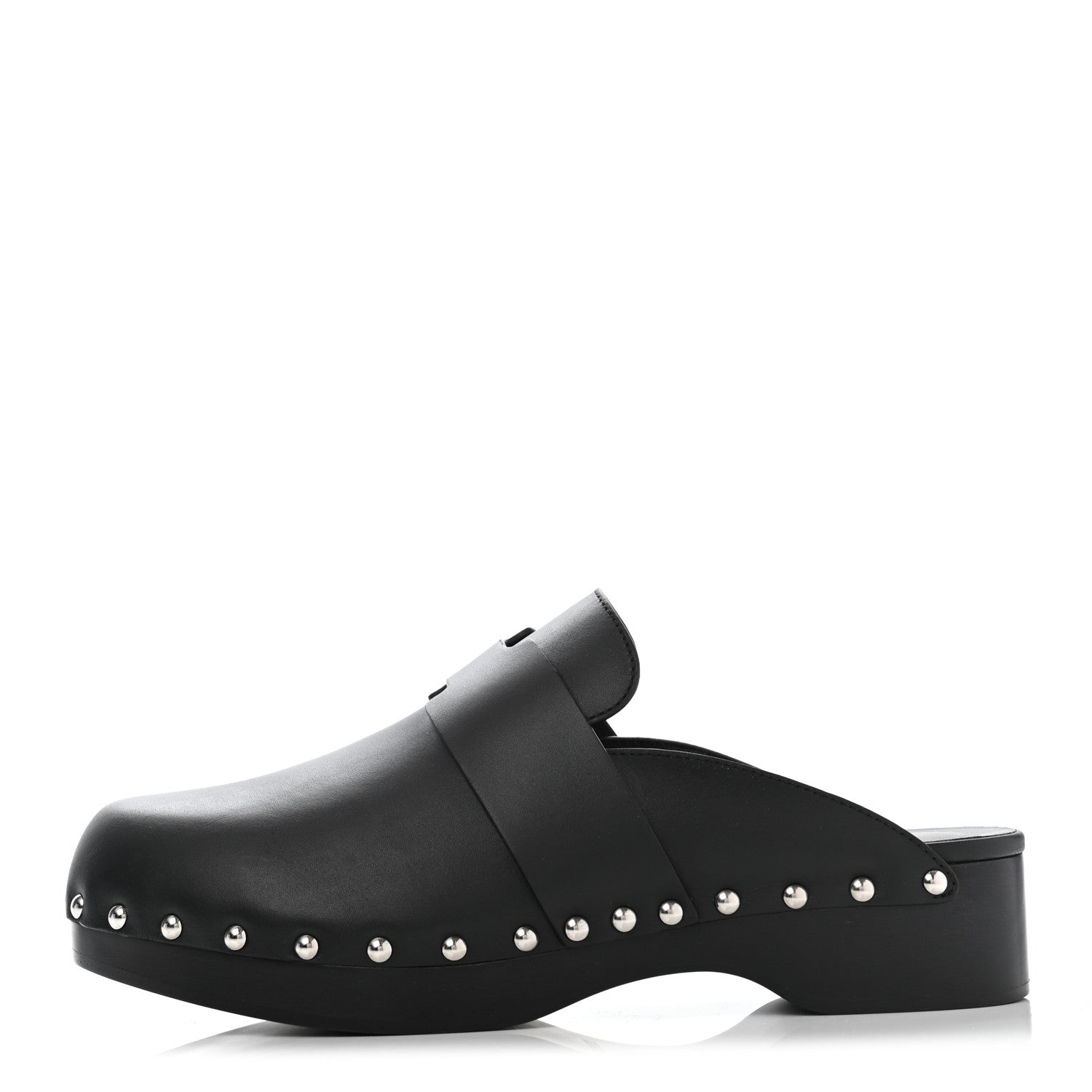 Hermes Calfskin Calya Mules 38 Black 1 of 7
