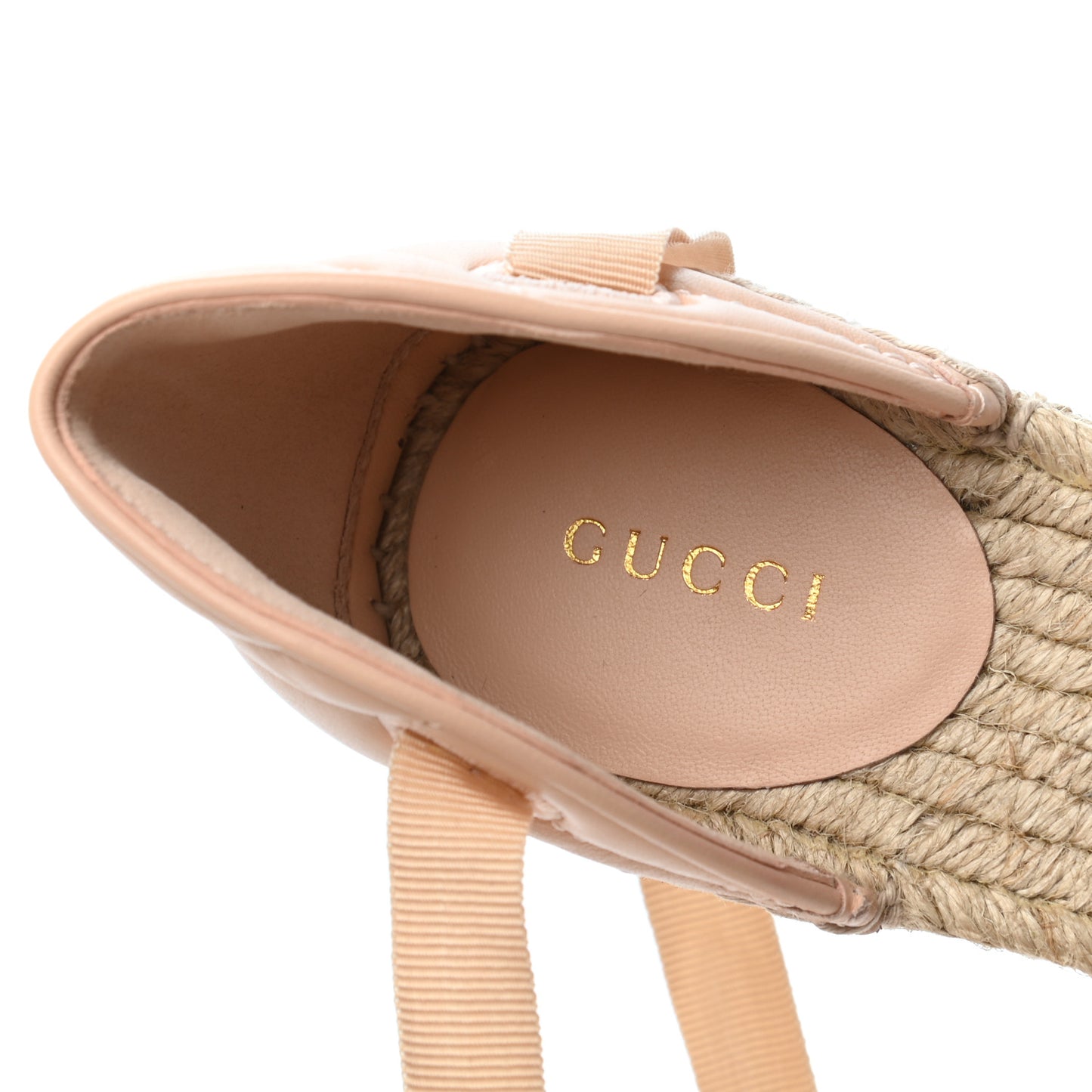 Nappa Matelasse GG Marmont Ankle Wrap Platform 35/120mm Espadrille Wedges 39 Skin Rose