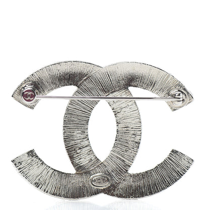 Chanel Baguette Crystal CC Brooch Silver 3 of 4