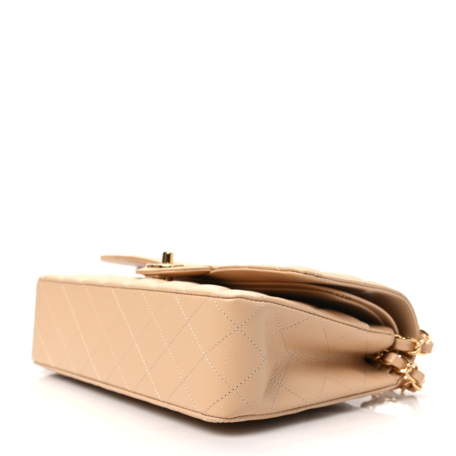 Chanel Caviar Quilted Medium Double Flap Beige Clair 8 of 8