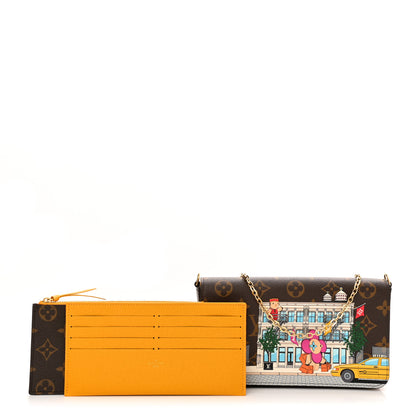 Louis Vuitton Monogram 2022 Christmas Animation New York Soho Pochette Felicie Chain Wallet Yellow 1 of 7