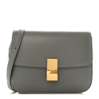 Celine Box Calfskin Medium Classic Box Flap Bag Zinc 1 of 15