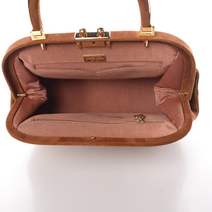 Judith Leiber Suede Frame Bag Tan 5 of 8